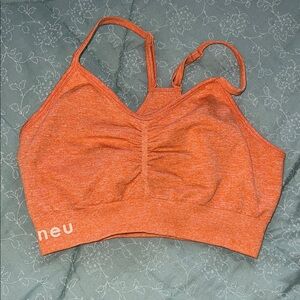 NEU Apparel orange heathered racerback sports bra